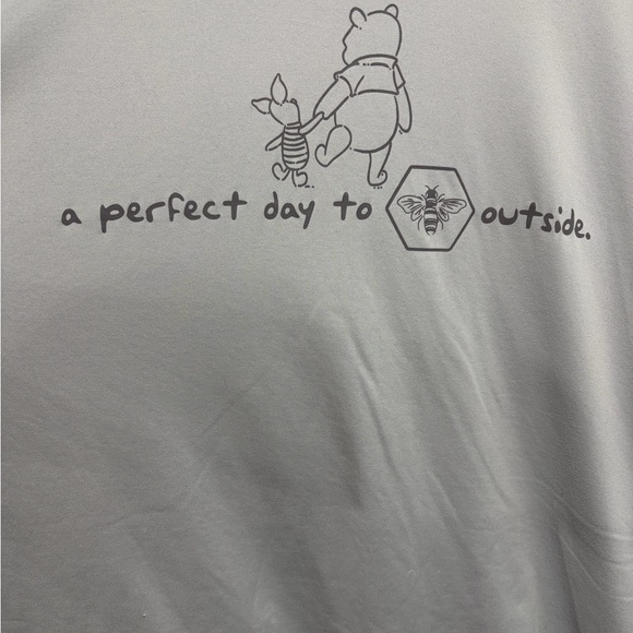 Disney ‘Winnie the Pooh’ Gray Graphic T-Shirt with Winnie and Piglet & Text - Picture 3 of 8